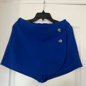 Love Tree Royal Blue Women's Skorts with Button Detail